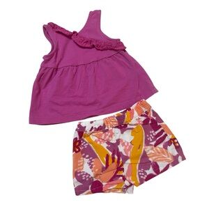 Carters Matching Set Tank Top Shorts Pink Baby Girl 6 months